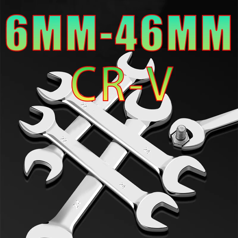 

1pcs Open End Wrench Tool 6/7/8/9/10/1/12/13/14/17/18/19/22/24/27/30/-46mm Combination Wrench Hex Spanner Wrench for Hex Nuts