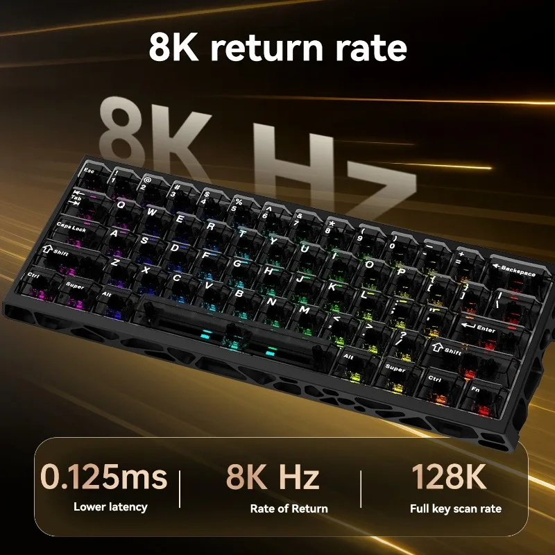 G61-MAG Magnetic Switch Keyboard Wired Single Mode RGB CNC Aluminum Hollow Shell Keyboards Gaming Esports Ergonomic Keyboard