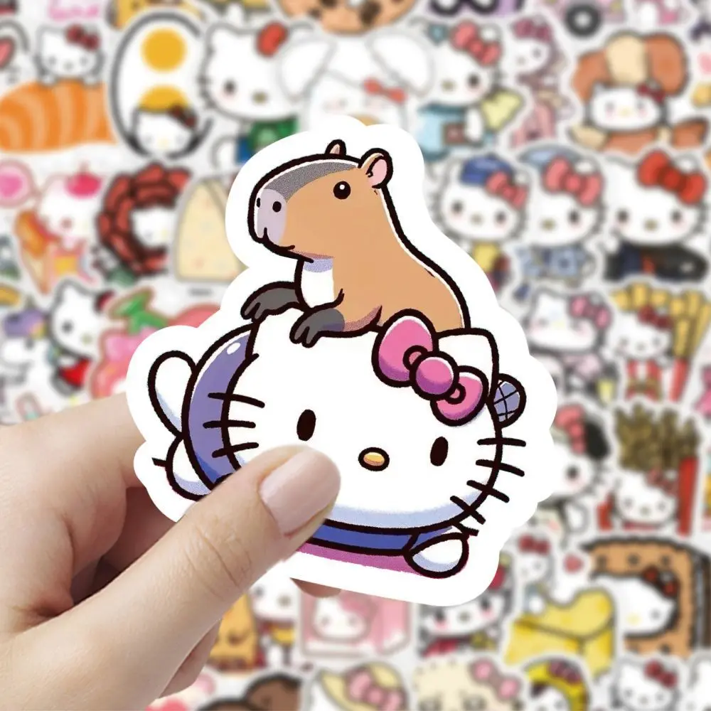 103PCS Sanrio Kawaii cute Hello Kitty notebook mobile phone case computer water cup refrigerator guitar stickers wholesale