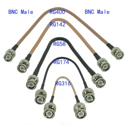 RG316 RG174 RG58 RG400 RG142 BNC Male Plug to BNC Male Connector Crimp RF Coaxial Jumper Pigtail Cable Wire 6inch~20M