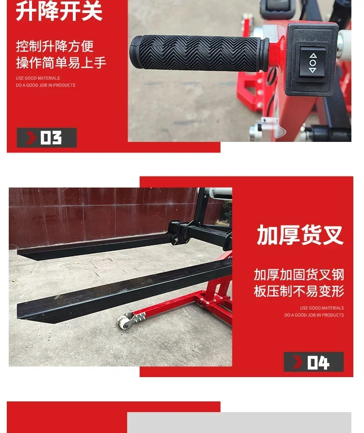 Q181  Convenient crank arm simple electric lift forklift small logistics stacking truck hydraulic loading and unloading truck