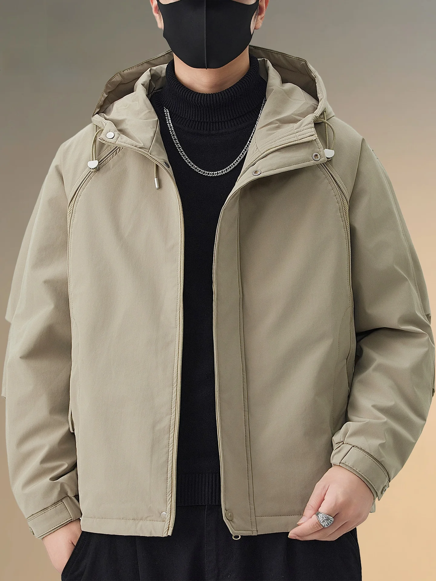 

Мужская куртка Pierre Cardin Thiened Pure Color с капюшоном, хлопковое пальто для спецодежды, модное городское пальто с длинной застежкой-молнией