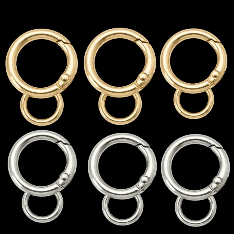 5-20 Pcs Round Spring Snap Hooks, Swivel O Rings Buckles Clips Trigger Keyring for Bags Purses Keychain DIY Hanging Accessory