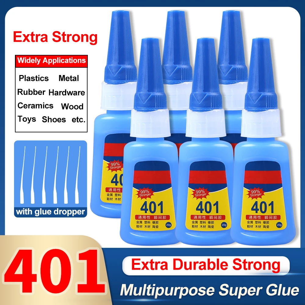 

12g 20g Super Glue Extra Strong Contact Adhesive Cyanoacrylate Shoe Metal Craft Rubber Jewelry Wood Glass Second Instant 502 401