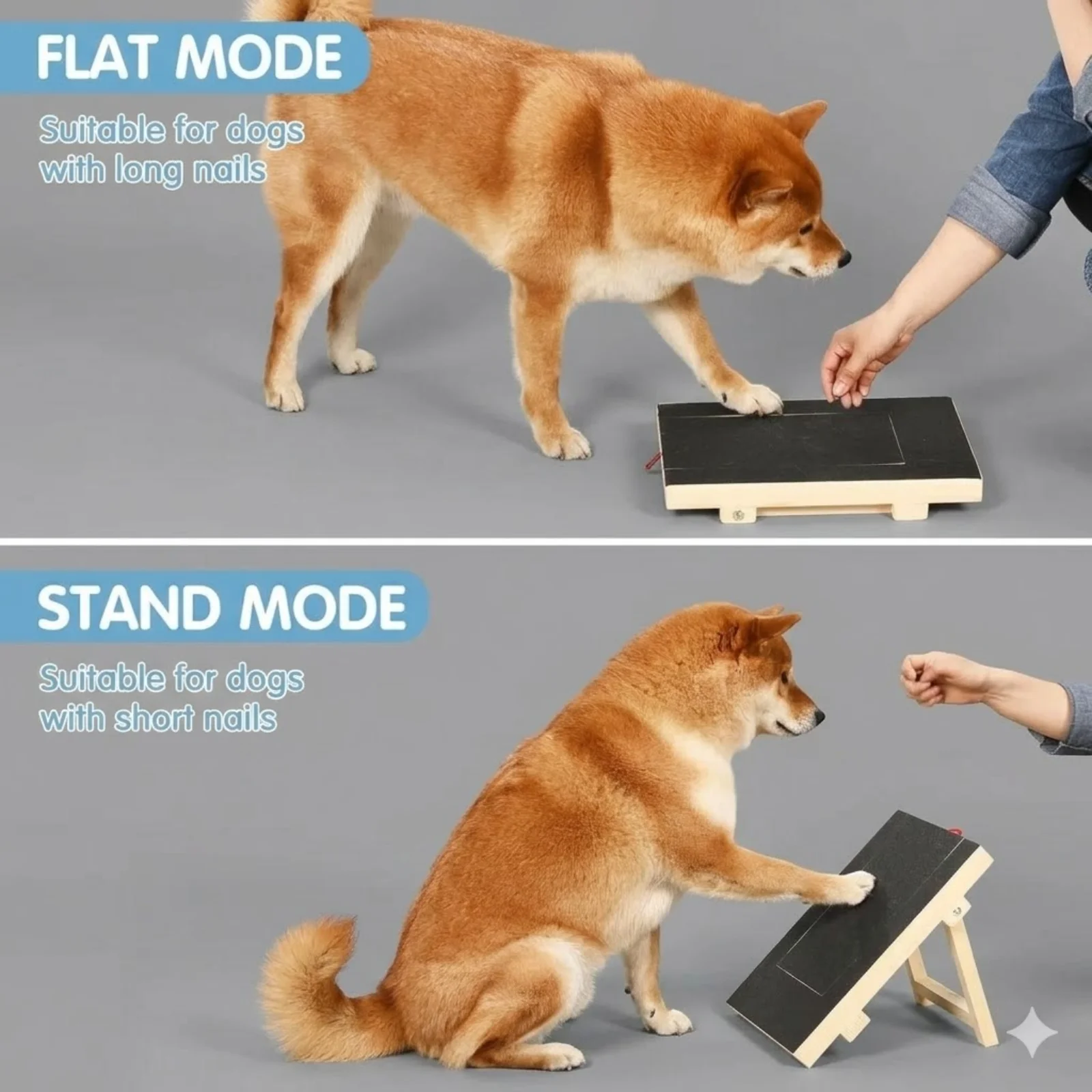 

Dog Nail Scratch Board Nail Trim Pad Pull-Out Wooden Pet Scratching Board Toy Built-in Treat Box Dog Sandpaper Board Scratcher
