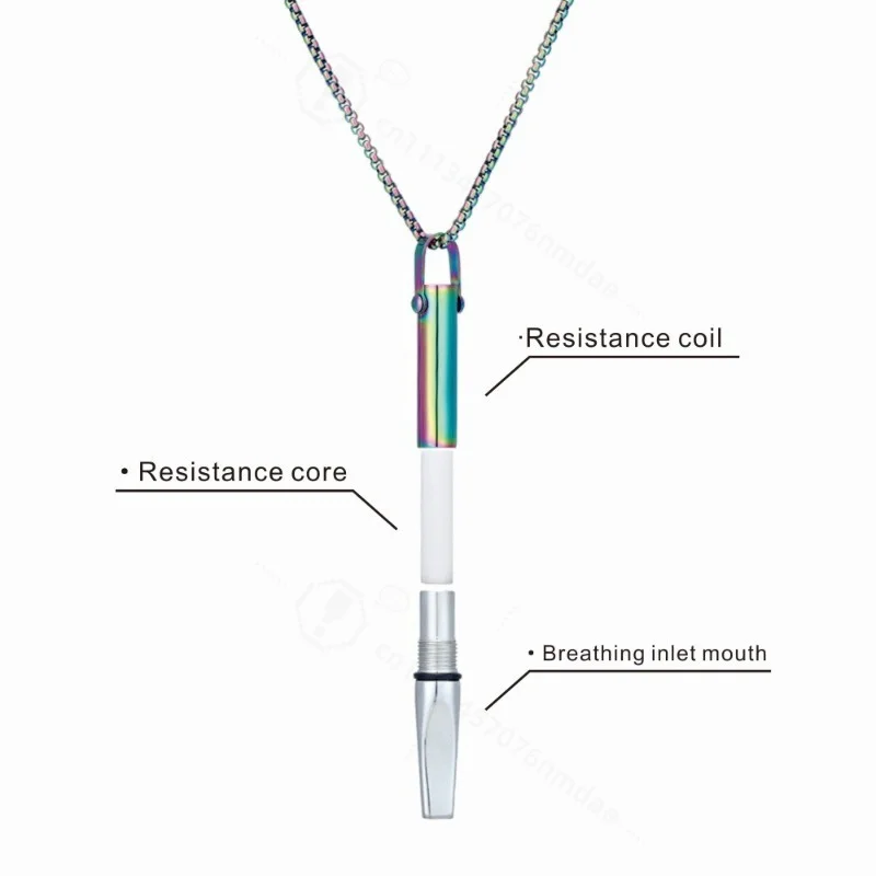 Stainless Steel Breathing Regulation Necklace With Built-in Cotton Core, Yoga Meditation Stress Relief Mindfulness Accessory