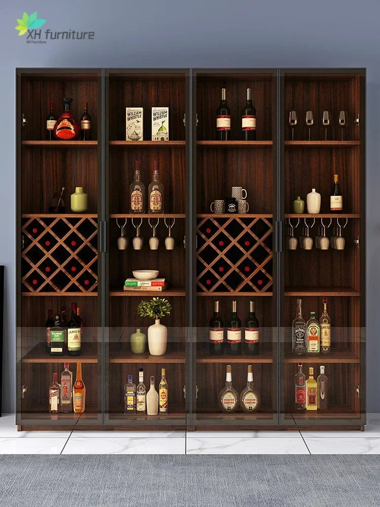 Customized simple glass door wine cabinet light luxury red wine cabinet living room large capacity storage display wine rack