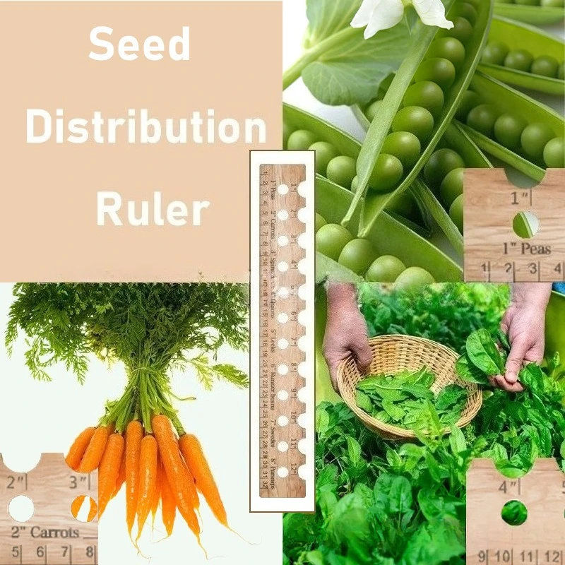 1PC New Seed Distribution Ruler Planting Ruler Wooden Sowing Gardening Tools Planting And Distribution Vegetable Tools