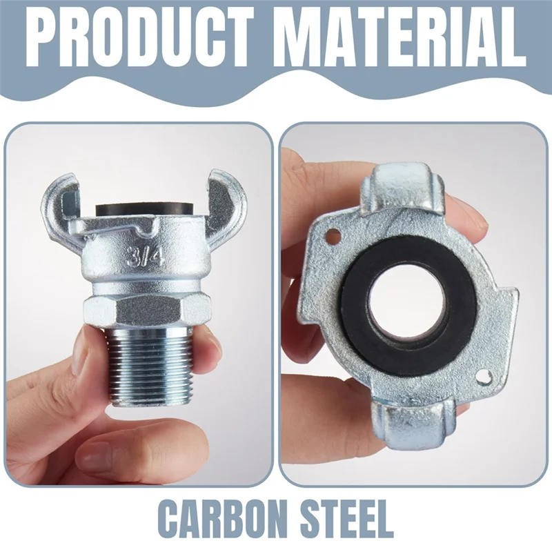 MAKE-4Sets de conector para manguera de aire NPT, acoplamiento Universal de 2 terminales, accesorio Chicago para extremo hembra y macho (extremo macho, 3/4 pulgadas), fácil instalación