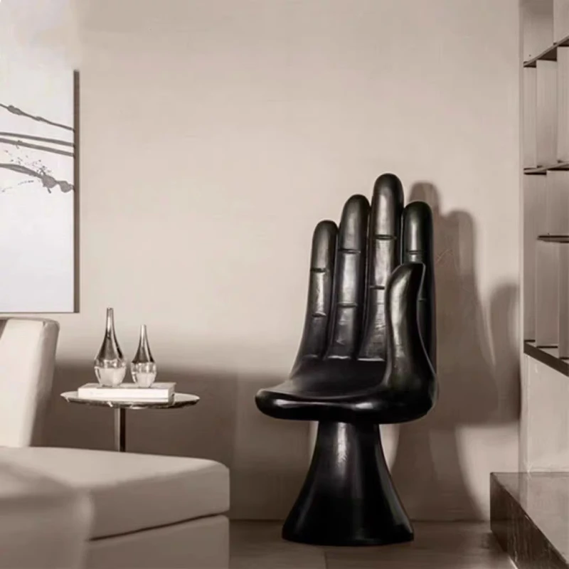 

Designer special-shaped fiberglass single leisure chair art bergamot palm modeling chair