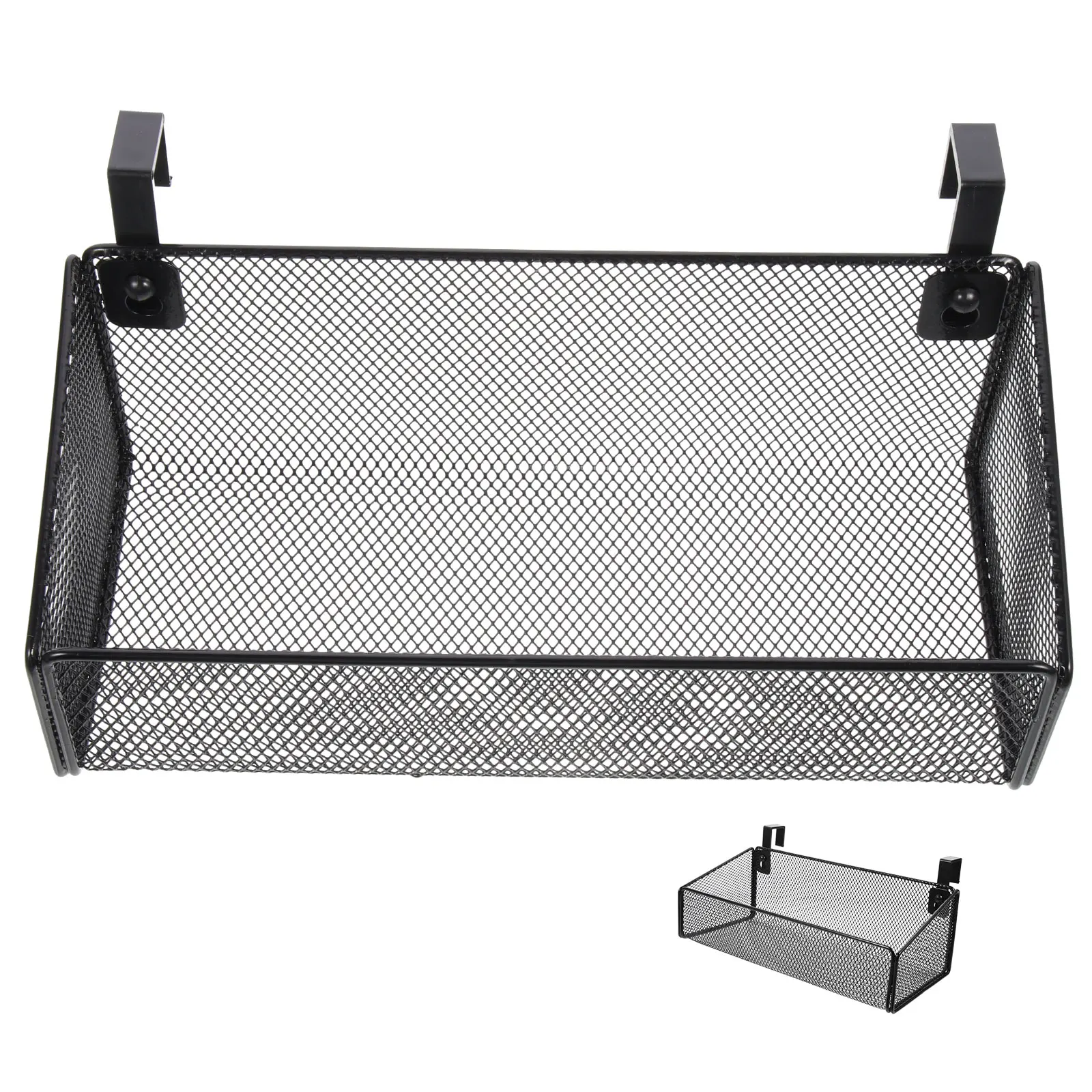 

Dormitory Bedside Hanging Basket Metal Grid Organizer for Sundries Tidy Home Storage Space Saving Bedside Hanging Basket