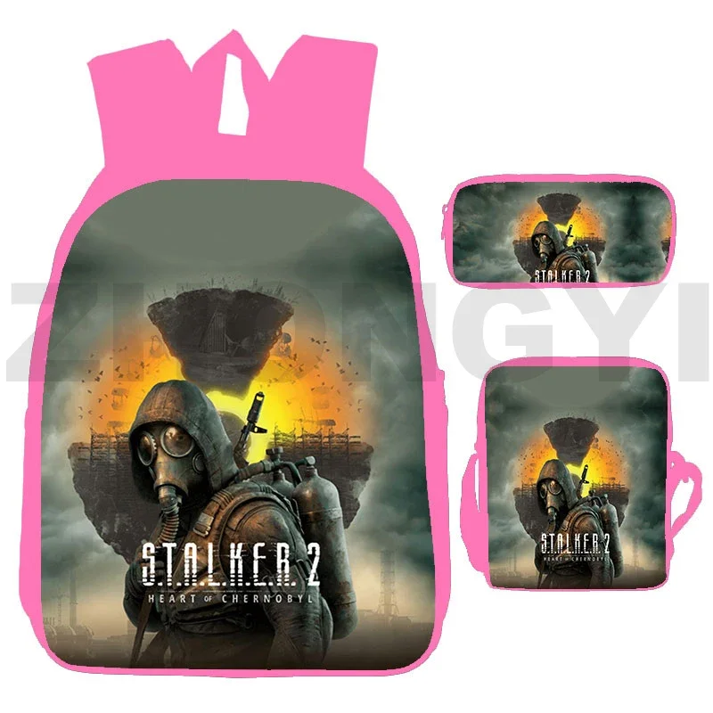 2024 Preppy 3D Print S.T.A.L.K.E.R. 2 Heart of Backpack 12/16 Inch Pink Cute Merch Boys Shooting Stalker 2 Bookbag Women Packbag