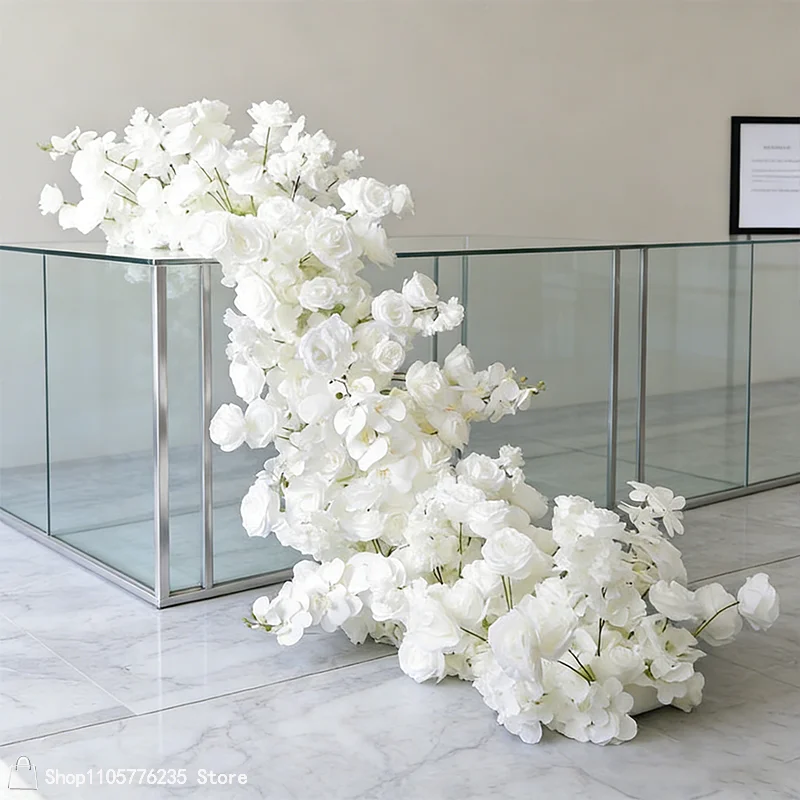 Künstliche rote Rosen Hochzeitsdekoration Tischdekorationen Lange Blumenreihe Sofa-Läufer Blumenarrangement Geburtstagsfeier Event-Requisiten – Detail 1