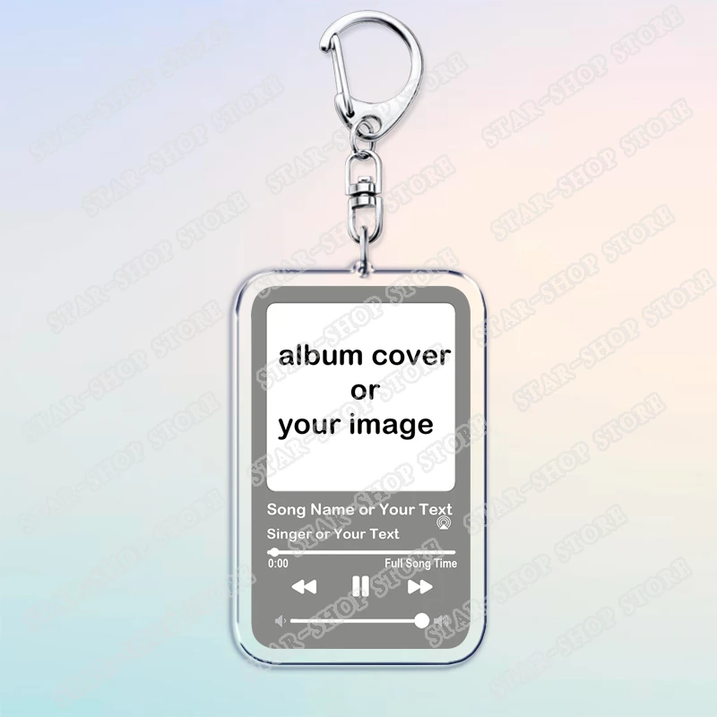 Creative Music Keychain Custom Song Singer Album Cover Photo Image Keyring Boyfriend Girlfriend Valentines Birthday Fans Gifts