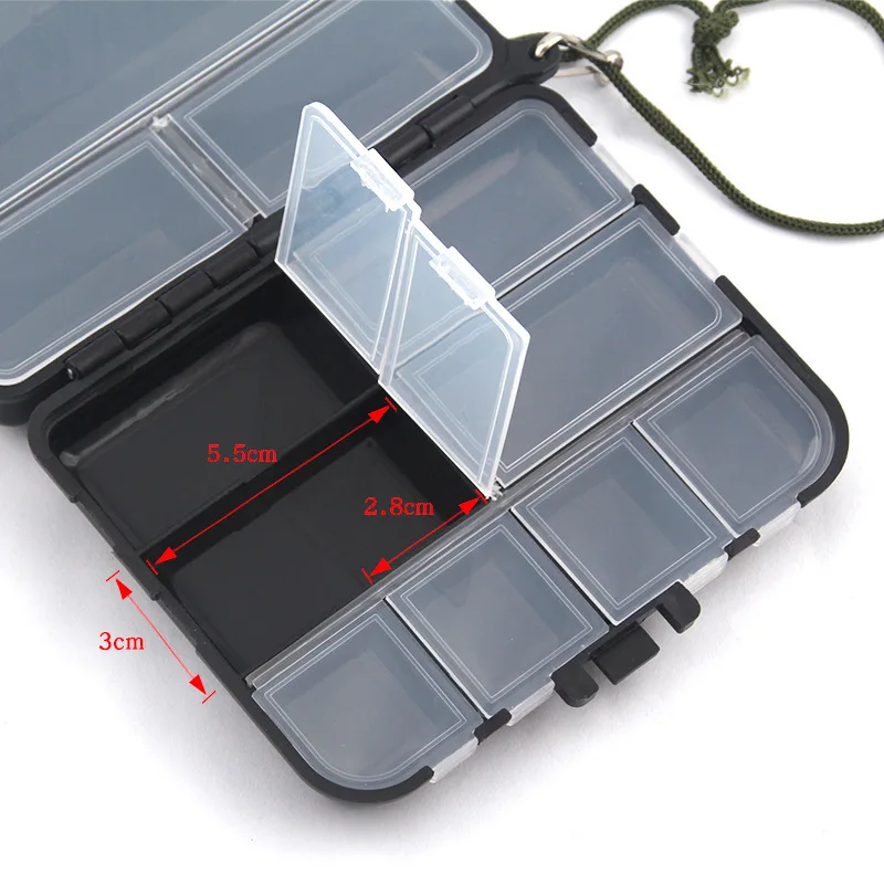 Composable Space Plastic Fishing Tackle Box 2 Layers 12 Individual Compartments Spacer Portable Container Bait Hook Storage Case