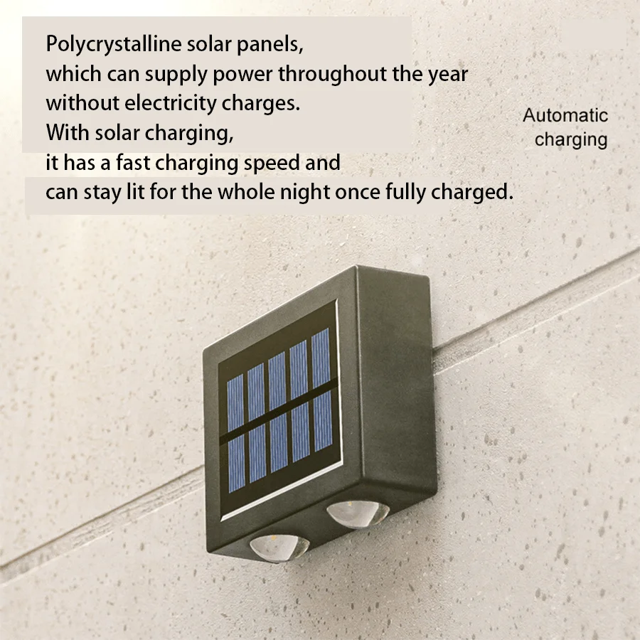 

Solar powered outdoor wall light emitting up and down, villa decoration courtyard light