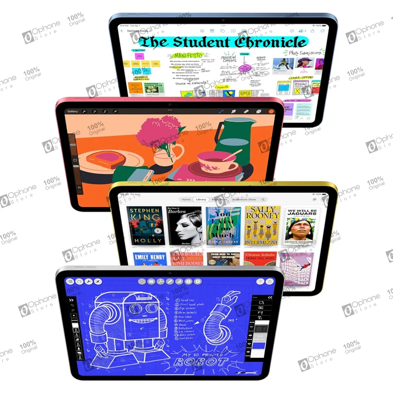 جهاز iPad 2025 الجديد بالكامل A16 رقاقة 11 بوصة شاشة ريتينا سائلة 12 ميجابكسل أمامي/12 ميجابكسل كاميرا خلفية مركز المرحلة واي فاي 6 معرف باللمس