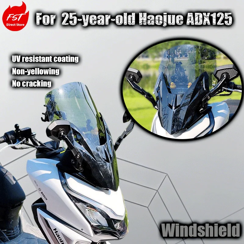 For 25-year-old Haojue ADX125 rearview mirror forward shift front windshield modification parts front windshield glass