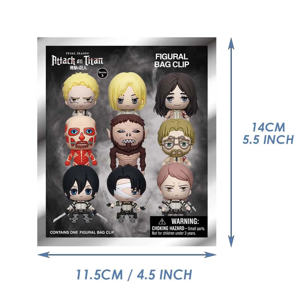 1pc Attack on Titan Officially Licensed series 3 Mystery Bulk Bag Clip Keychain Armin Eren or Other Characters For Friends Gifts