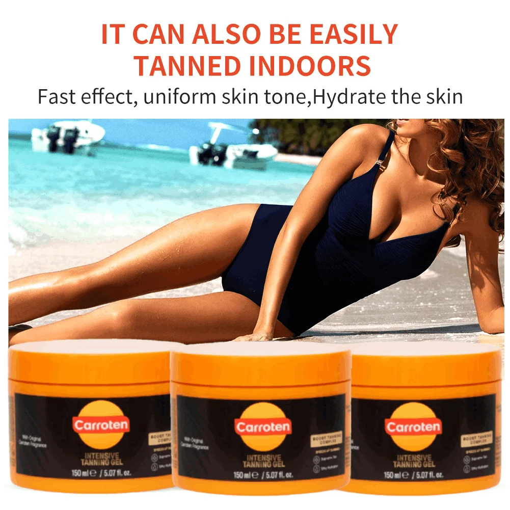 

150 мл Интенсивный морковный гель для быстрого загара, предотвращающий сухость, для стойкого бронзового оттенка, летний, длительный эффект