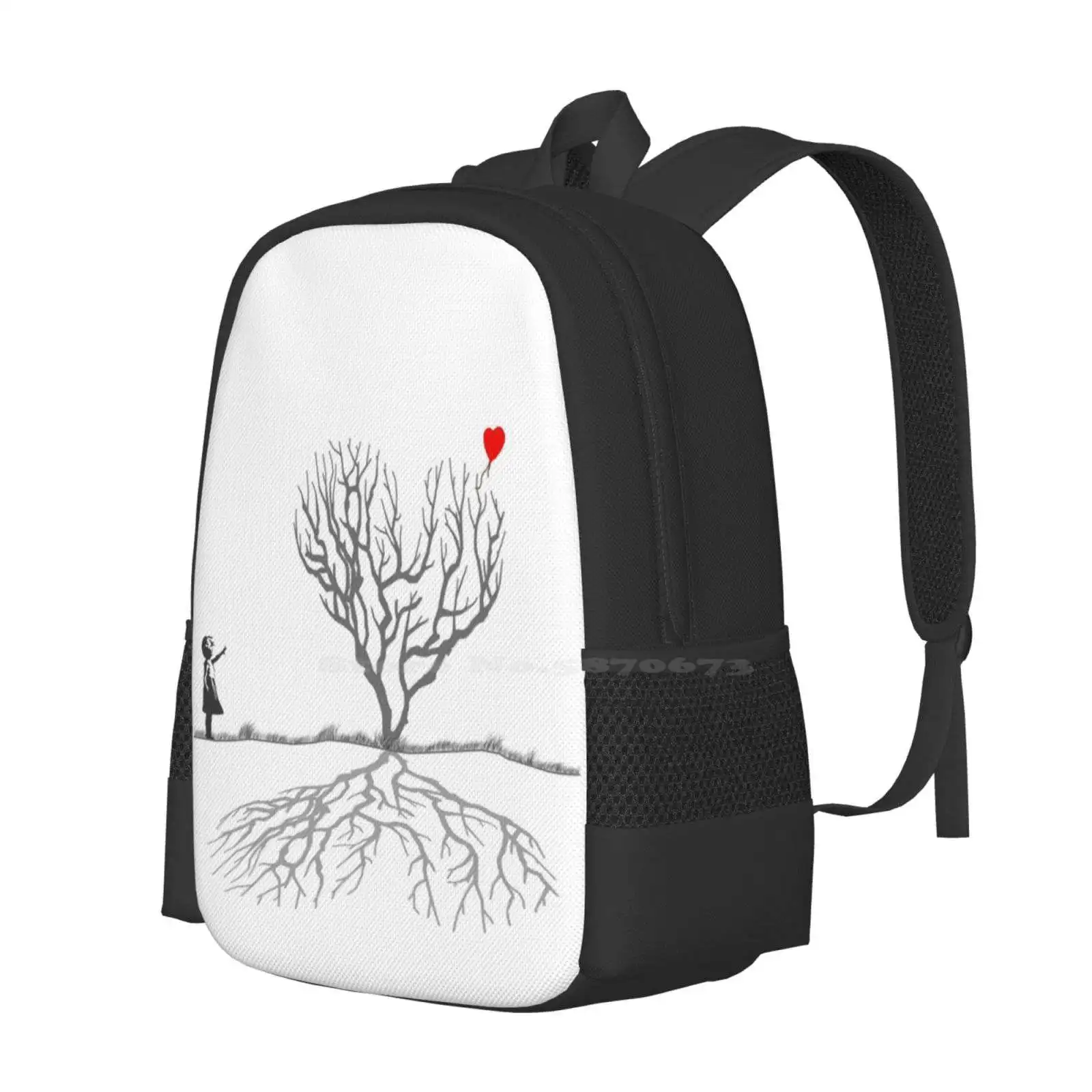 Banksy Heart Tree Backpack For Student School Laptop Travel Bag Steve Popular Uni Cheap Pinhead Reference New 2011 Banksey