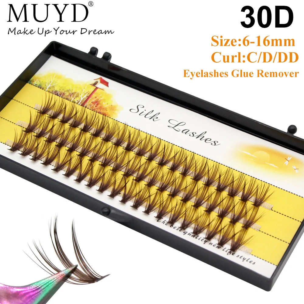 Extensión de pestañas DIY, pestañas postizas de visón ruso, paquete de pestañas llamativo, herramienta de maquillaje de pestañas de racimo de tiras suaves