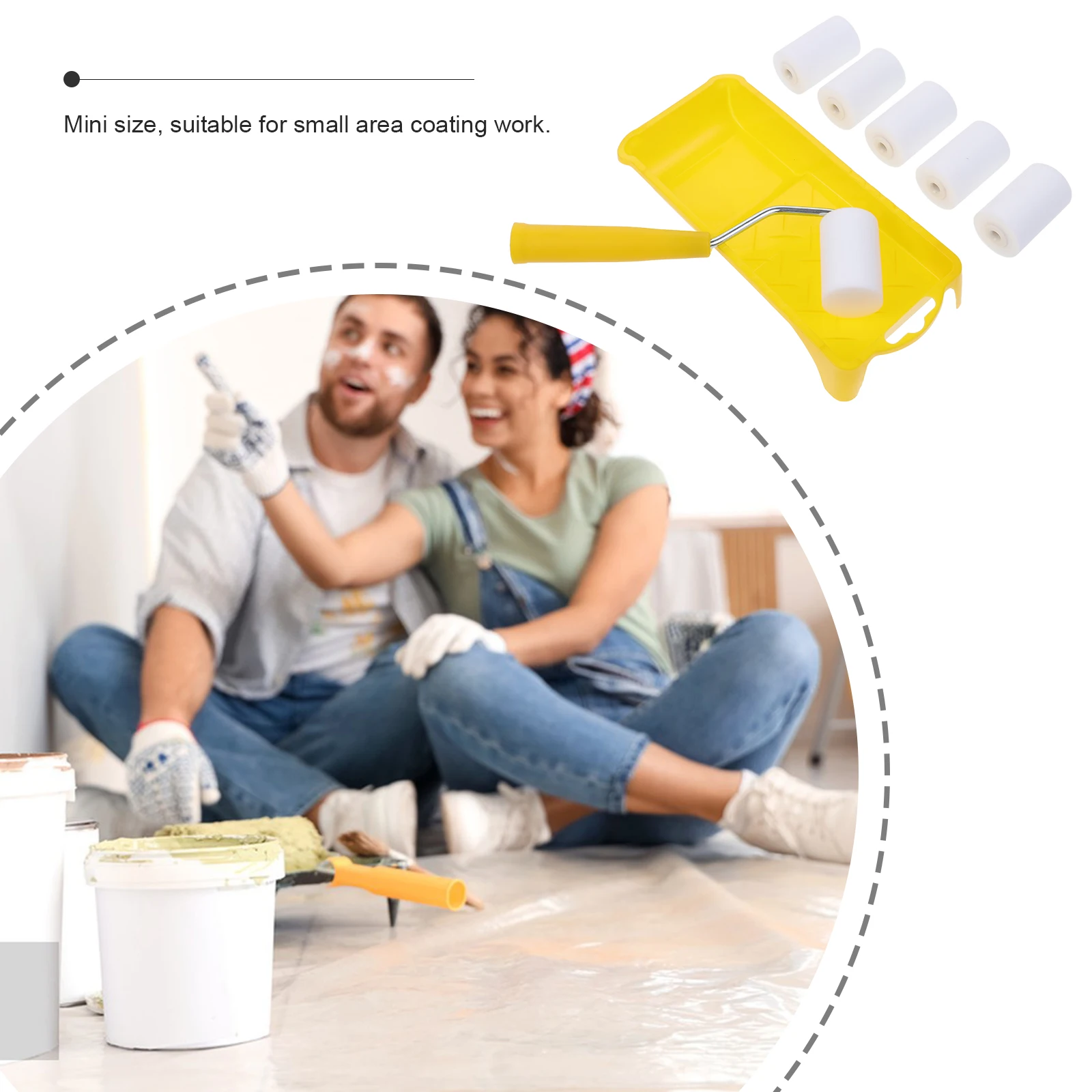

1 Set Kit Wall Painting Tool Portable Wall Paint Roller For Home Improvement Durable Diy Painting Supplies Large Paint Roller
