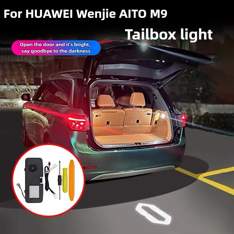 For HUAWEI Wenjie AITO M9 2024 Car Trunk Taildoor Tailbox Light Tailgate Modified Car Accessories LED Light Projection