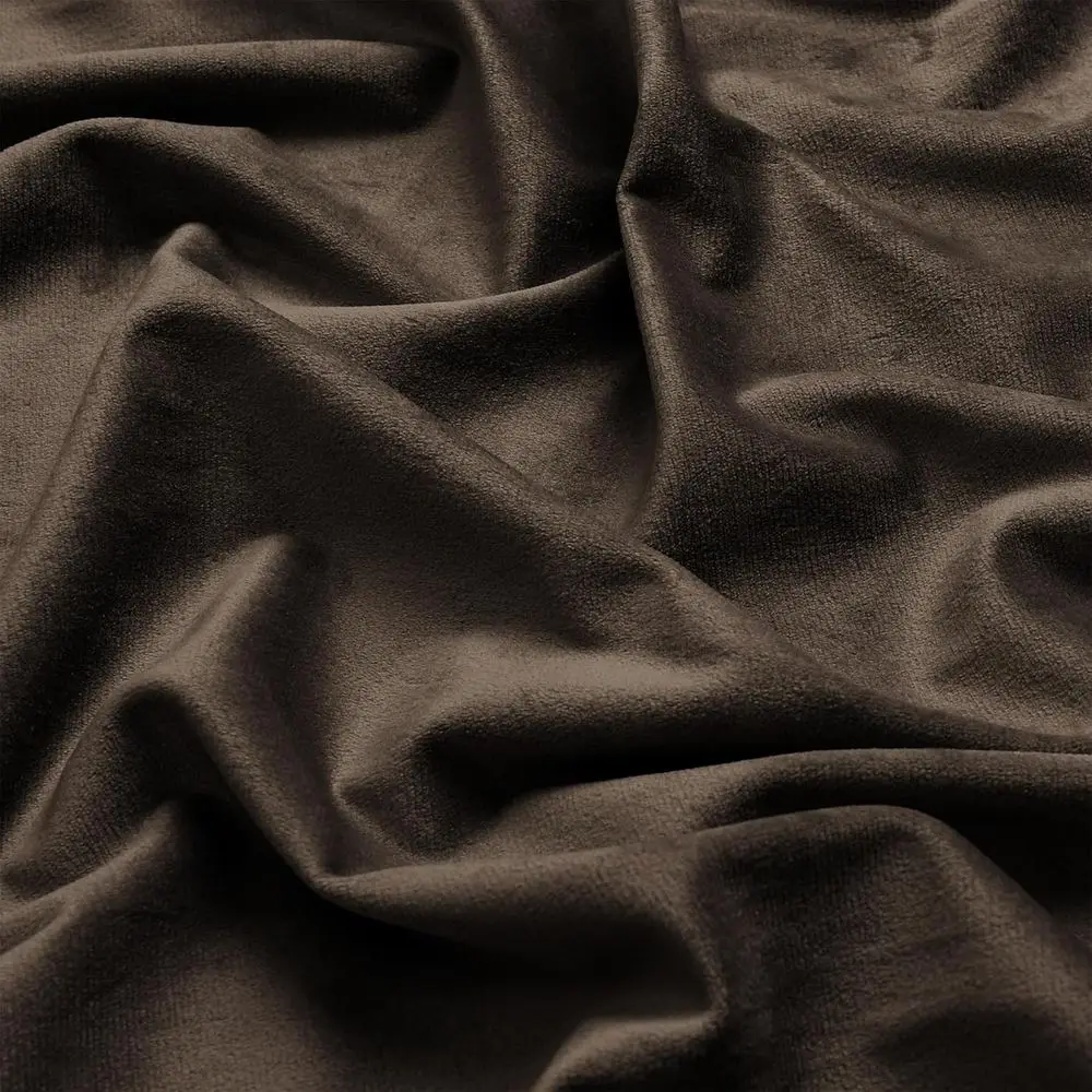 Brown Velvet Room Darkening Curtains, 52x120 Inches, 2-Panel Set for Bedroom and Living Room