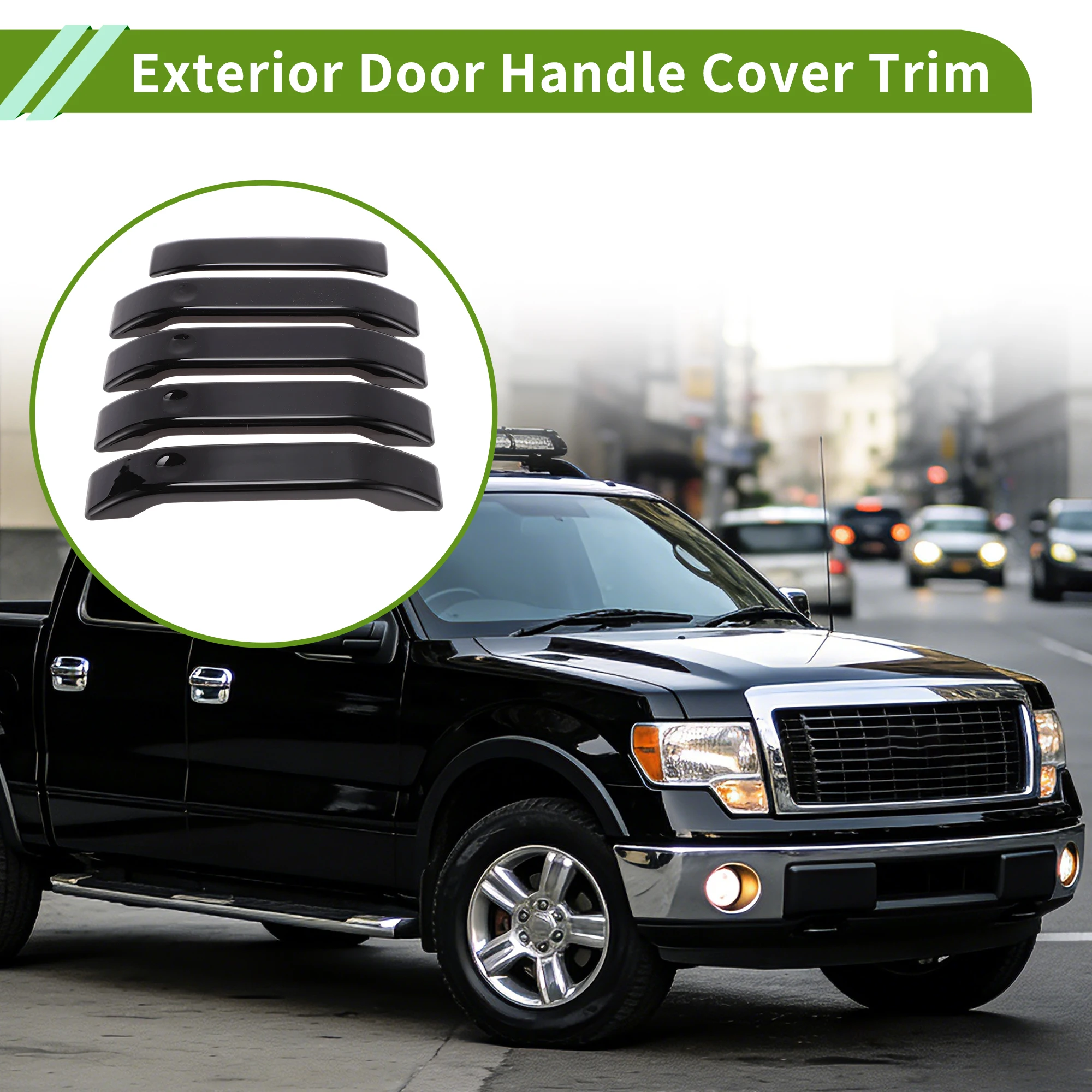 

UXCELL Exterior Door Handle Cover Trim Tailgate Door Handle Cover for Ford F150 4 Doors 2004-2014 Black 1 Set