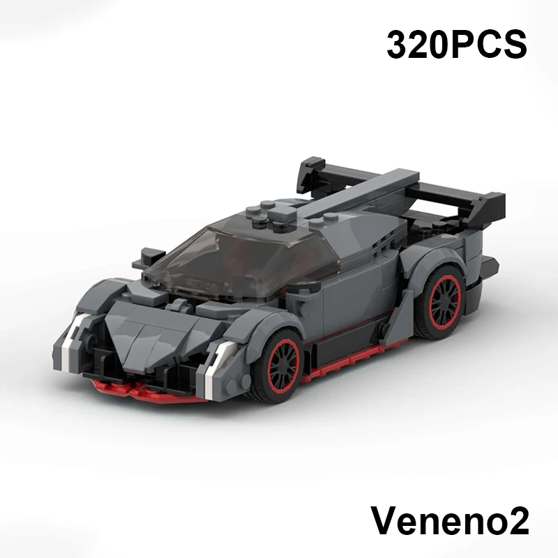 MOC Lambo Set Veneno Aventador Sian Huracan Sports Car Building Blocks Speed Racing Vehicle Bricks Garage Toys Gifts For Kid Boy