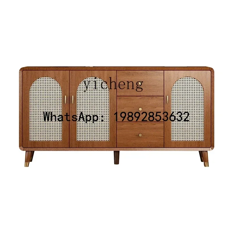 dining side cabinet, modern simple living room, tea cabinet, meal preparation, storage cabinet integrated against the wall