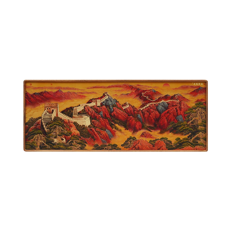 Original Wholesale Great Wall Art Deco Brass Wood Painting Desktop Art Executive Office Luxury Business Gift Handmade Metal