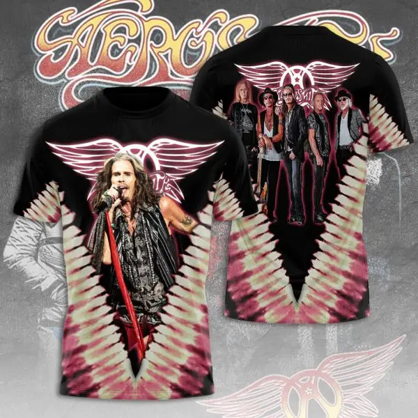 2025 Men's T-shirt Rock Band Aerosmith 3D Printed t shirts Men Women Hip Hop Short Sleeve Tee Oversized Streetwear Tops Clothing