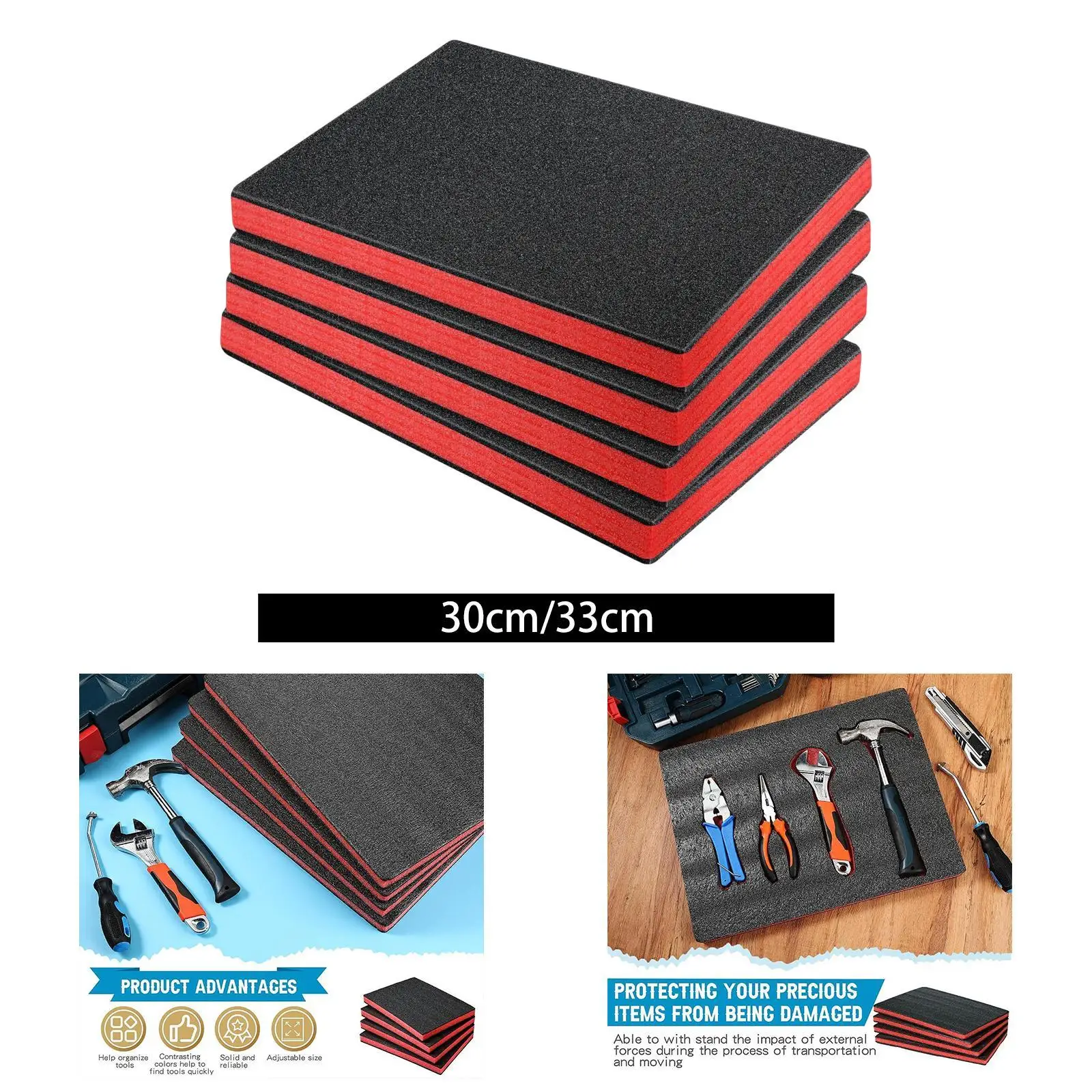 4Pcs Tool Box Foam Inserts Tool Box Liner for Camera Case Transport Padding