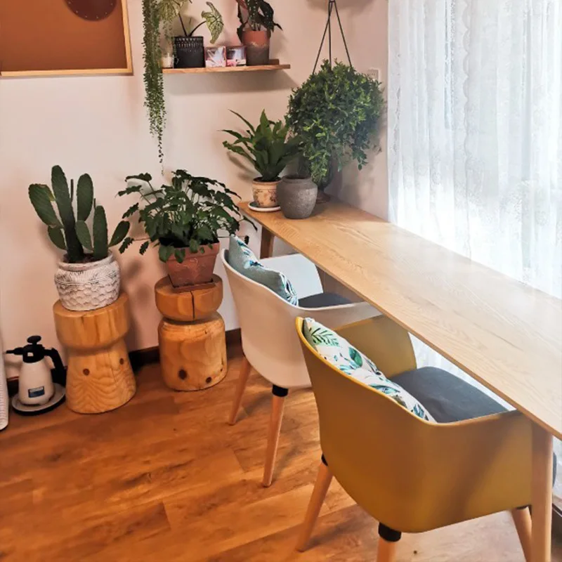 All-solid wood desk, home study, white ash wood office desk, small apartment, wall-leaning, narrow narrow desk, writing desk