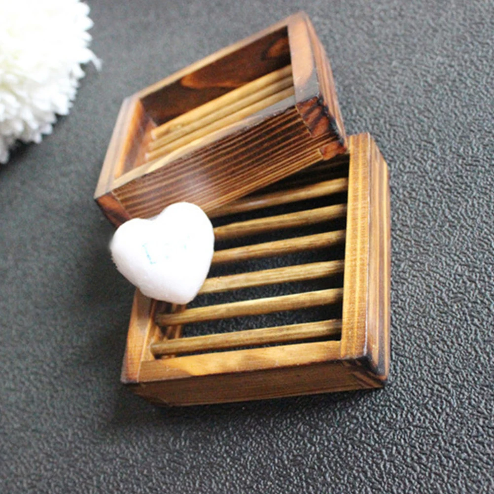 

1pc Wood Tray Hollow Design Odorless Soap Holder For Bathroom Kitchen Bathtub Soap Container Rack Plate Organizer