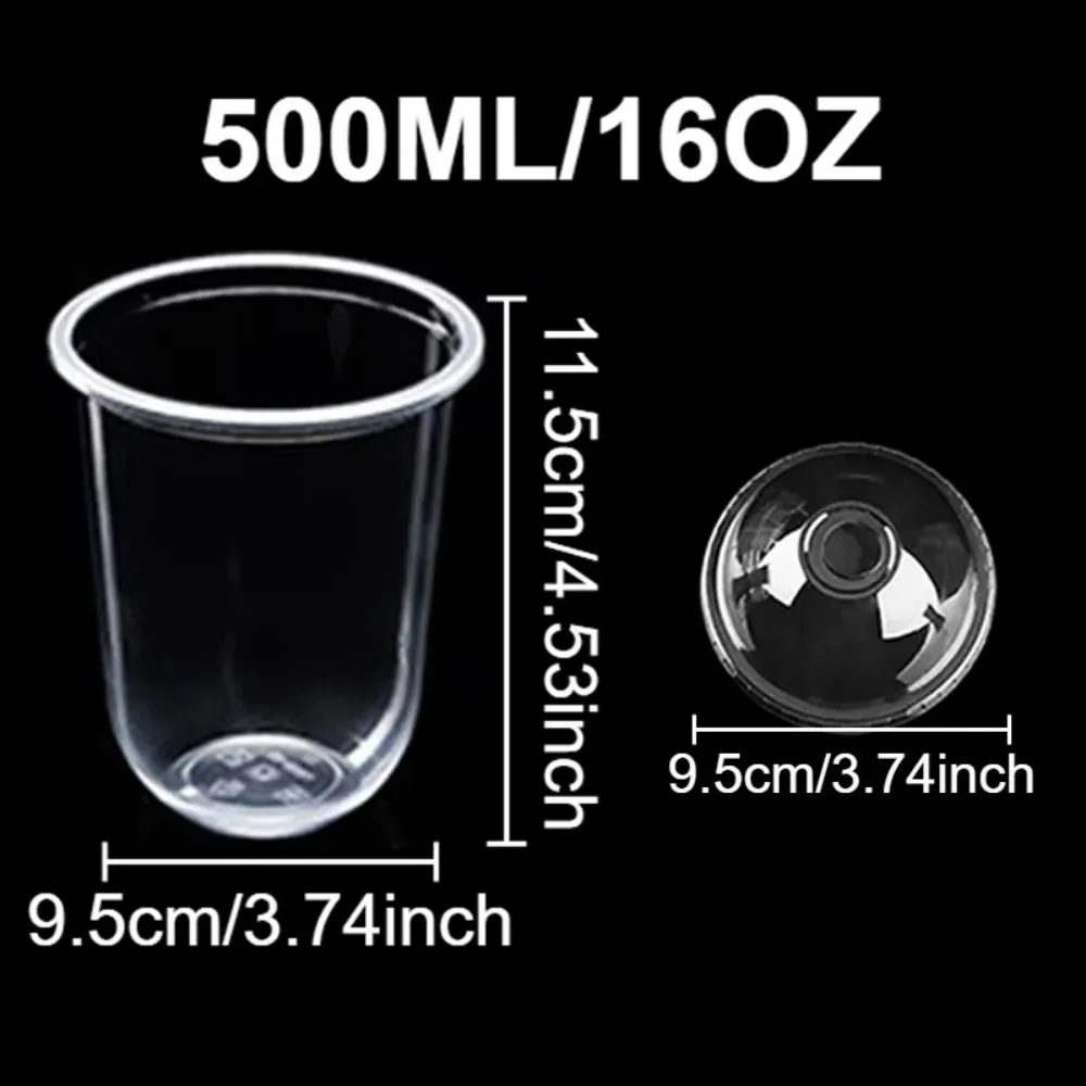 

50 PCS 2025 Lids Disposable Plastic Cups Transparent Cupcake Milk Tea Cups Multipurpose Food Grade Beverage Containers