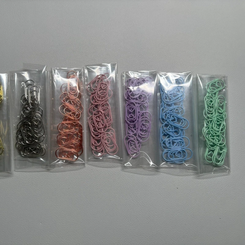 

100 Pcs Heart Color Metal paper clips Binder Clips paper clip file bookmark organizer stationery Office Learning Supplies