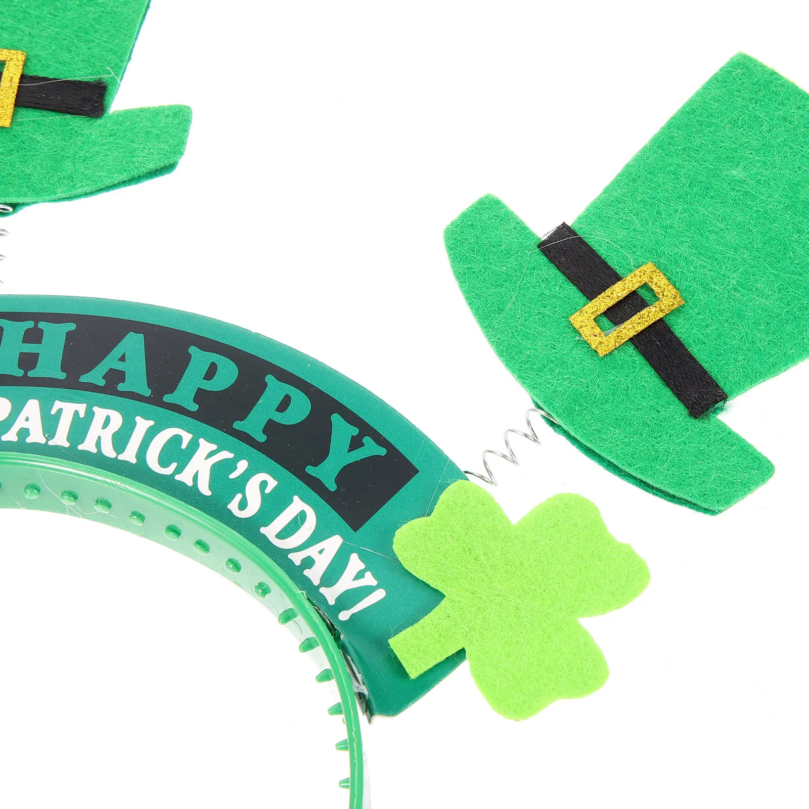 

3Pcs St Patricks Headband Hair Hoops Costume Party Accessory Leprechaun Hat Carnival Lucky Props Hair Hoops