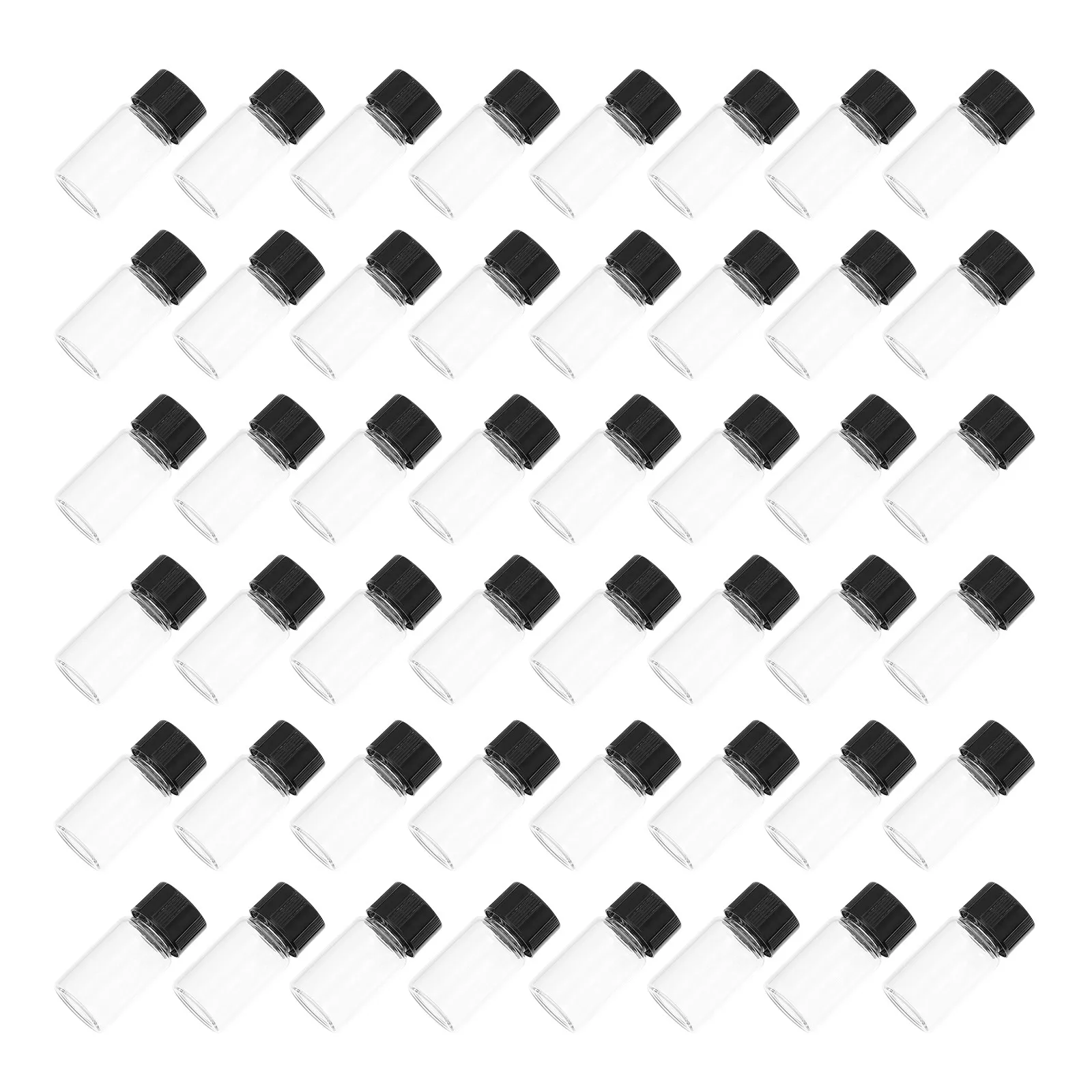 

100Pcs Transparent Glass Sample Bottles 3Ml Screw Cap Reagent Bottles for Essential Oil Liquids Powders Lab Science Pharmacy