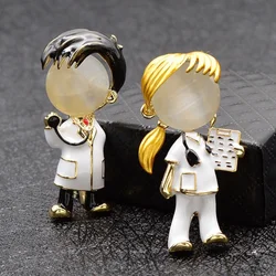 Fashion Opal Enamel Doctor Brooches Medical Brooch Pin Nurse Jewelry