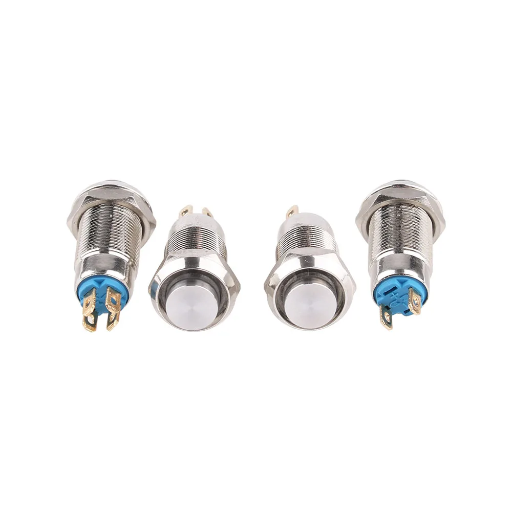 1pcs 8mm  Self-reset Momentary Self-locking Latching Metal Push Button Switch 2pins NO LED/4pins LED high head switch 3.3V