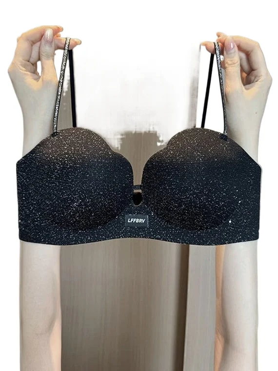 Sleek Strapless Bralette Gathered round Chest Seamless One-Piece Push-Up Underwear Nylon Fabric Antibacterial KUCLUT