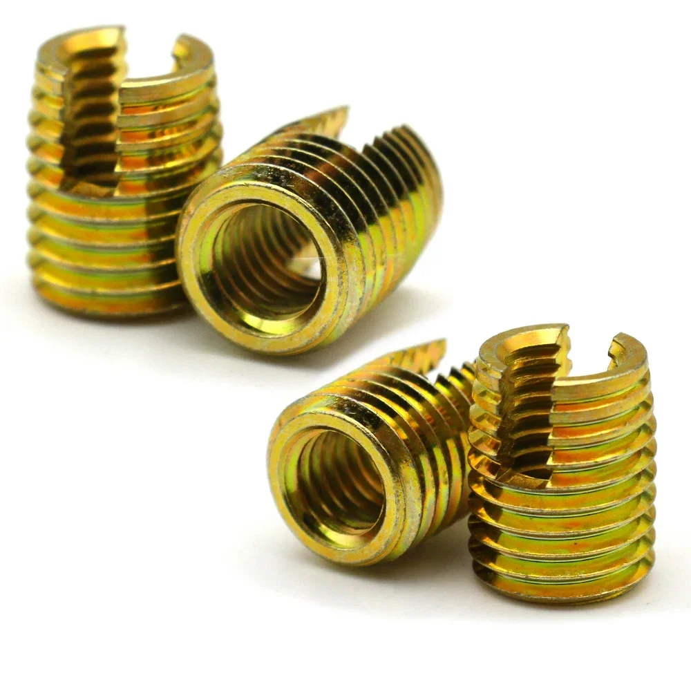10-2PCS Galvanized / Stainless Steel M2 M2.5 M3 M4 M5 M6 M8 M10~M16 Thread Repair Insert Slotted Self-tapping Screw Sleeve Nuts