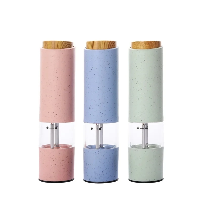 Wholesales White Pink Blue Green  Color Salt and Pepper Mill Ceramic Burr With Light Spice Pepper Mill Grinder