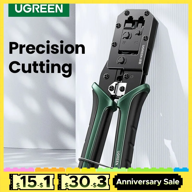 UGREEN RJ45 crumper Tools RJ45 szczypce do zaciskania dla CAT6/7 ethernet przewód Lan narzędzie sieciowe szczypce do ściągania izolacji Multifuntion