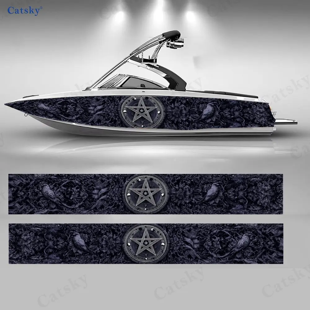

Purple mysterious rune Boat Stickers, PVC Waterproof Durable Vinyl Wrap Decals for Fishing Boats, Durable and Stylish Design