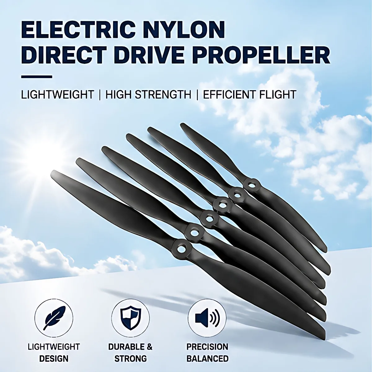 Nylon Propeller 10x5 12x7 13x7 14x7 15x8 16x10 for RC Airplane Electric Direct Drive XAERO 2Pcs