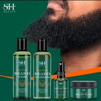 Beard Growth Kit For Men Tea Tree Hair Enhancer Thicker Beard Care Oil Nourishing Moisturizing Beard Conditioner Anti Hair Loss